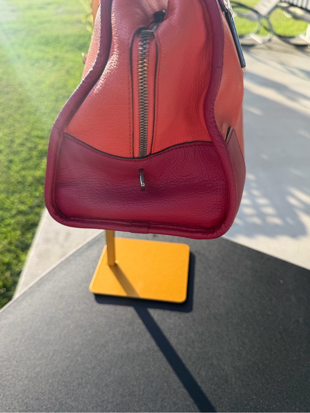 Loewe Two-Tone Pink and Orange Leather Satchel - Picture 7 of 15